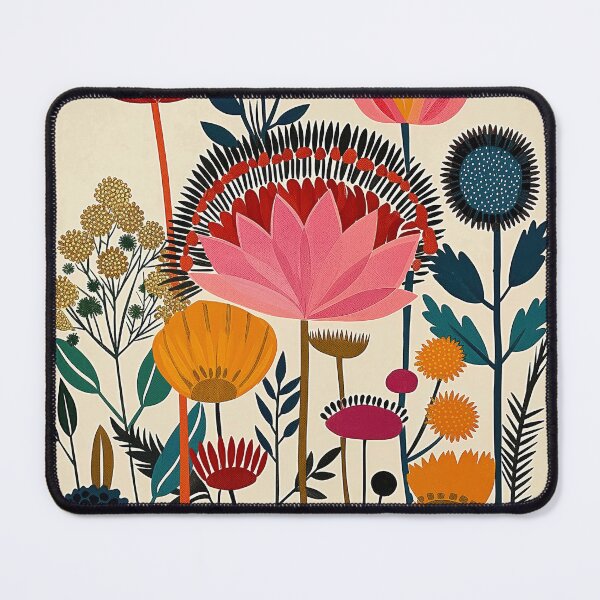 Item preview, Mid Century Modern Floral Art Print Folk Style Botanical Wildflowers Illustration designed and sold by Artistic Gift Print.