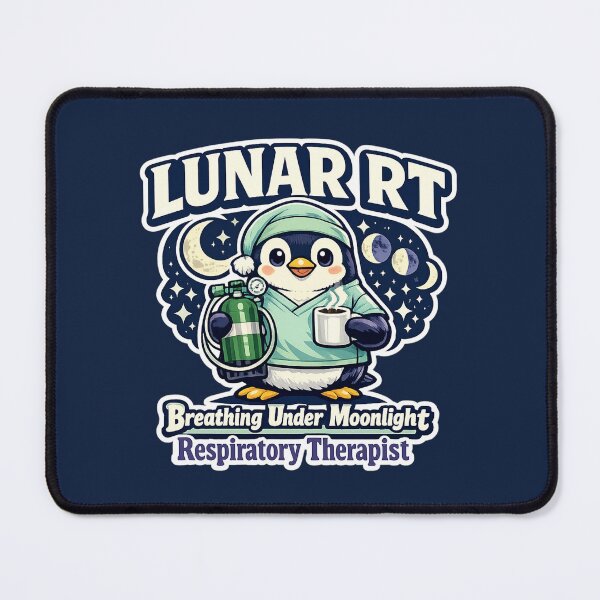 Item preview, LUNAR RT Penguin Respiratory Therapist Night Shift Retro Medical Mascot Sticker designed and sold by ClinicalHubs.