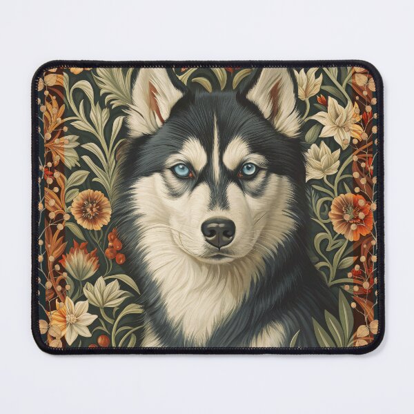 Item preview, Black and White Siberian Husky with Blue Eyes designed and sold by AntiqueImages.