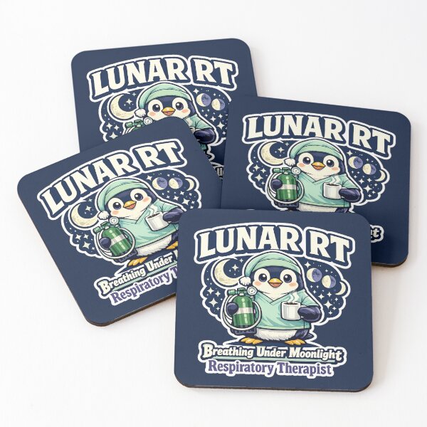 Item preview, LUNAR RT Penguin Respiratory Therapist Night Shift Retro Medical Mascot Sticker designed and sold by ClinicalHubs.