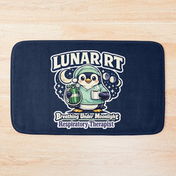 Item preview, LUNAR RT Penguin Respiratory Therapist Night Shift Retro Medical Mascot Sticker designed and sold by ClinicalHubs.