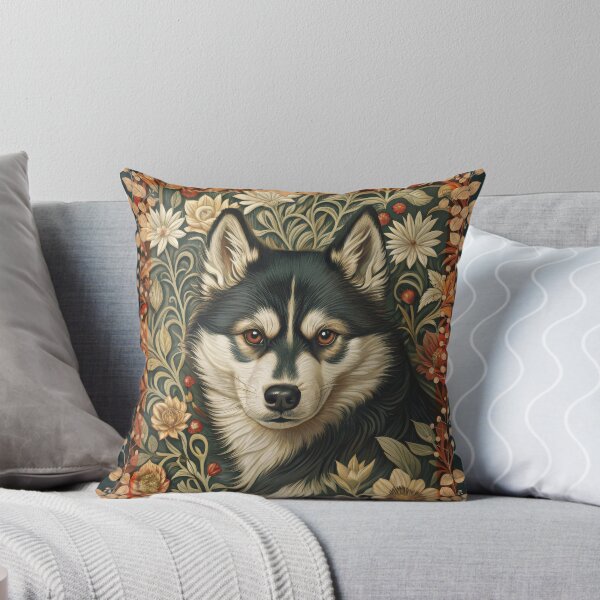 Item preview, Black and White Siberian Husky with Brown Eyes designed and sold by AntiqueImages.