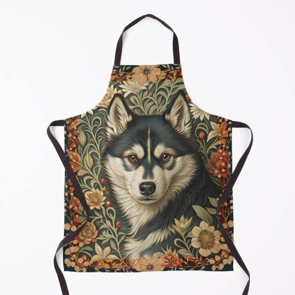 Item preview, Black and White Siberian Husky with Brown Eyes designed and sold by AntiqueImages.