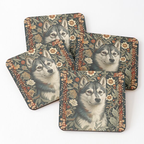 Item preview, Vintage William Morris Husky Floral Art designed and sold by AntiqueImages.