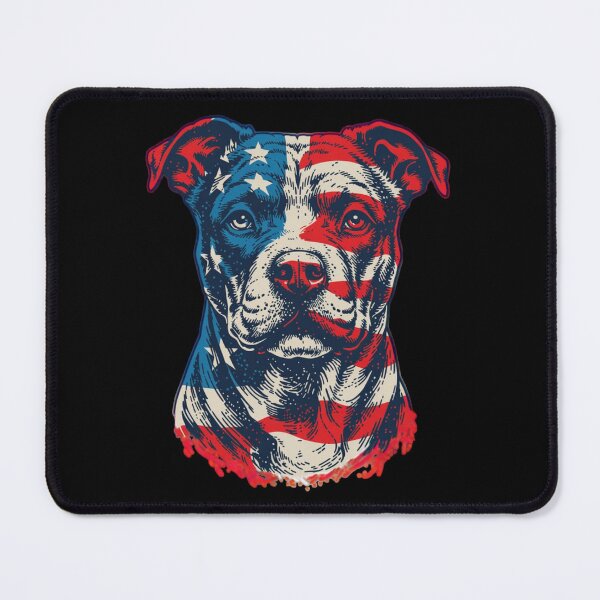 Artikelvorschau, Pitbull USA Flagge, Pitbull Amerika, Patriotisches Geschenk für Pitbull-Liebhaber und Besitzer zum 4. Juli, Retro-Pitbull-Hund entworfen und verkauft von Dabbing Turtle Designs.