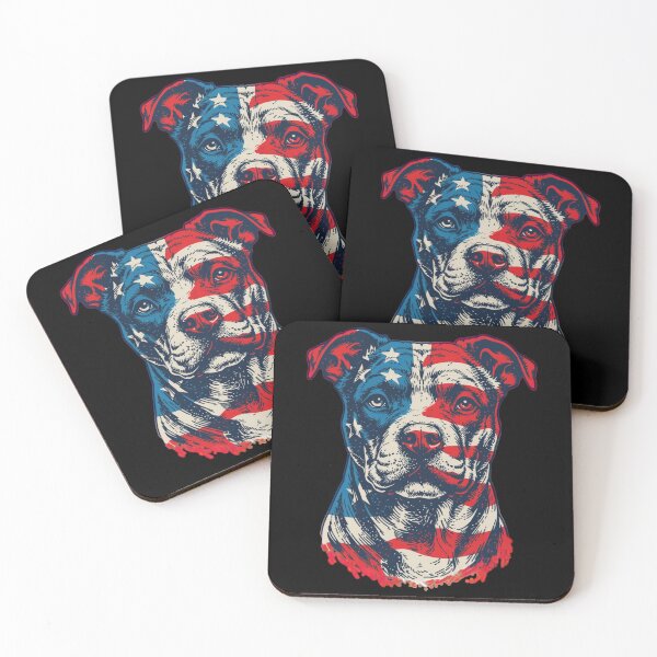 Item preview, Pitbull USA Flag Pit Bull America, Patriotic Pitbull Dog Lover Owner Gift 4th Of July Retro Pitbull Dog designed and sold by Dabbing Turtle Designs.
