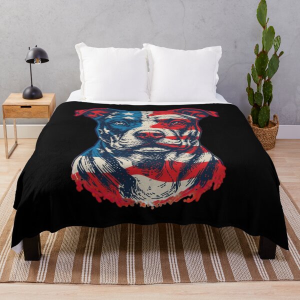 Item preview, Pitbull USA Flag Pit Bull America, Patriotic Pitbull Dog Lover Owner Gift 4th Of July Retro Pitbull Dog designed and sold by Dabbing Turtle Designs.