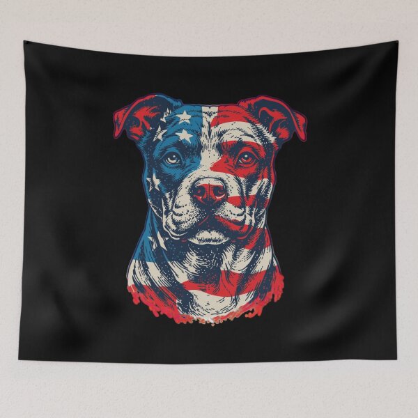 Item preview, Pitbull USA Flag Pit Bull America, Patriotic Pitbull Dog Lover Owner Gift 4th Of July Retro Pitbull Dog designed and sold by Dabbing Turtle Designs.