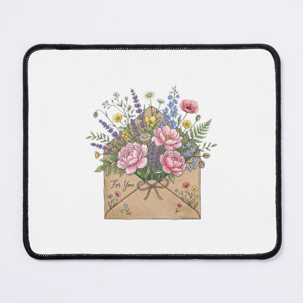 Item preview, Vintage Watercolor Flower Envelope Wildflowers Bouquet designed and sold by DuckOddity.