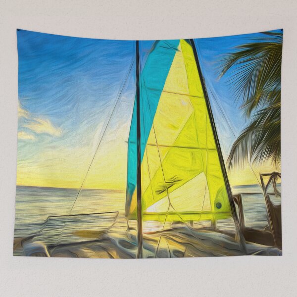 Item preview, Barbados Beach Catamaran Art designed and sold by Londonimages.