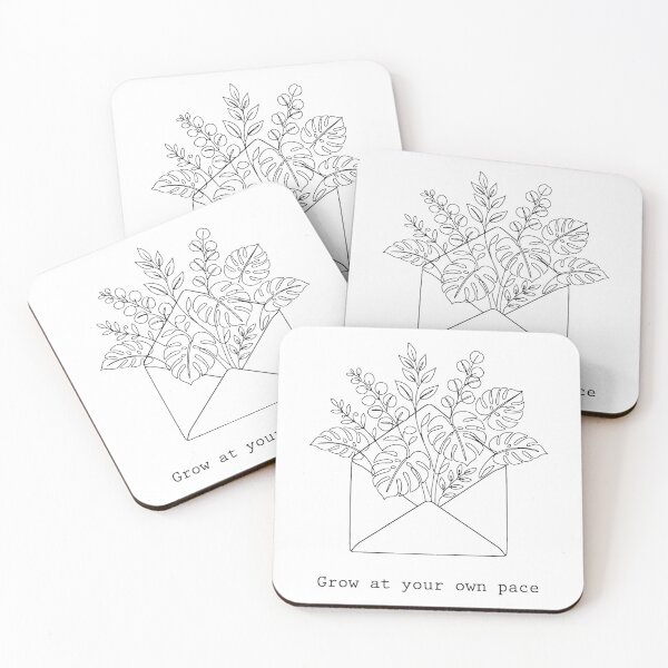 Item preview, Minimalist Line Art Flower Envelope Growth Quote designed and sold by DuckOddity.