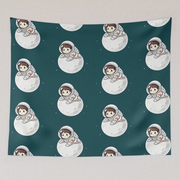Item preview, Kawaii Baby Astronaut Crawling on the Moon designed and sold by TeyArtWork.
