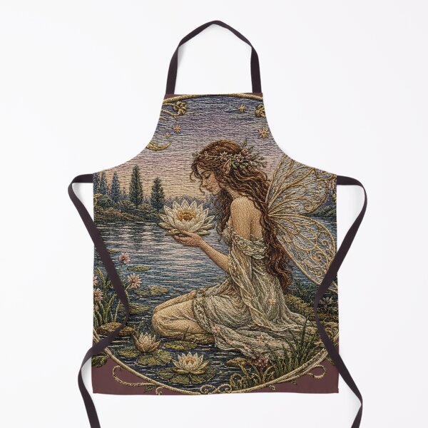 Item preview, Washed Water lily fairy | Medieval Fantasy Faux Embroidery Art designed and sold by doinitzart.