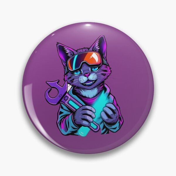 Item preview, Cyberpunk Neon Mechanic Cat Sticker designed and sold by Tama-sirth.