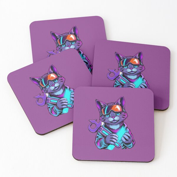Item preview, Cyberpunk Neon Mechanic Cat Sticker designed and sold by Tama-sirth.