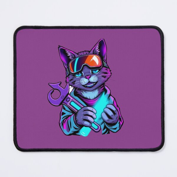 Item preview, Cyberpunk Neon Mechanic Cat Sticker designed and sold by Tama-sirth.