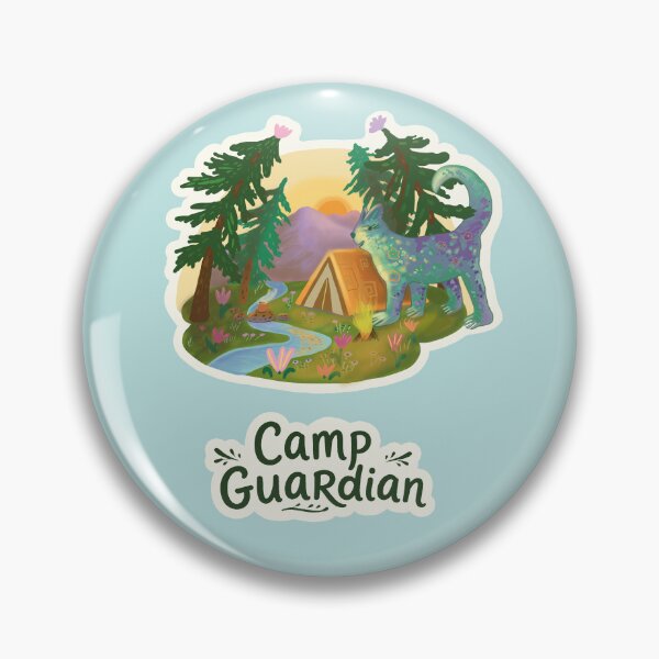 Item preview, Camp Guardian Cat | Magical Camping Cat Forest Guardian Art designed and sold by FaliushART.