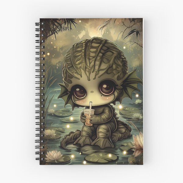 Item preview, Swamp Monster Relaxing in the Swamp Retro Summerween Creature Art designed and sold by InkAndGloom.