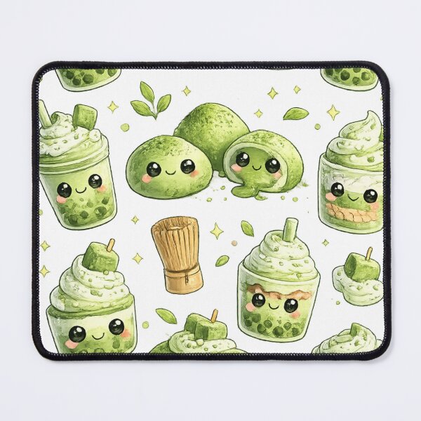 Item preview, Matcha Green Tea Kawaii Pattern designed and sold by redsharkuk.