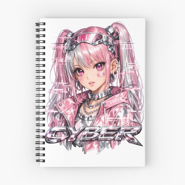 Item preview, Y2K Cyber Anime Girl Glitch Aesthetic | Pink Chrome Cybercore Streetwear Design designed and sold by Sarvionstudio.