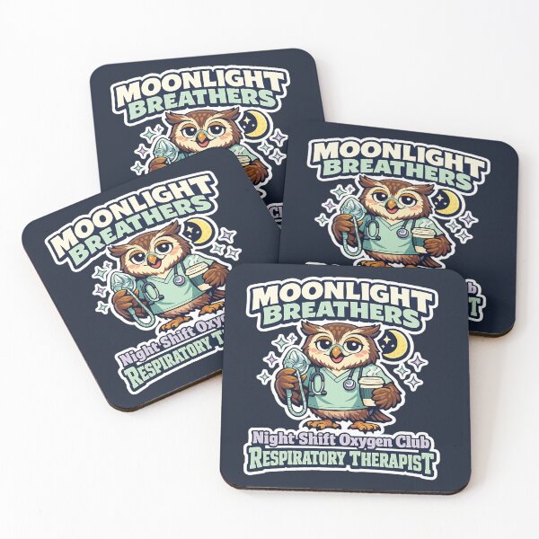 Item preview, Funny Owl Respiratory Therapist Night Shift Oxygen Club Retro Mascot Sticker | Moonlight Breathers RT Design designed and sold by ClinicalHubs.