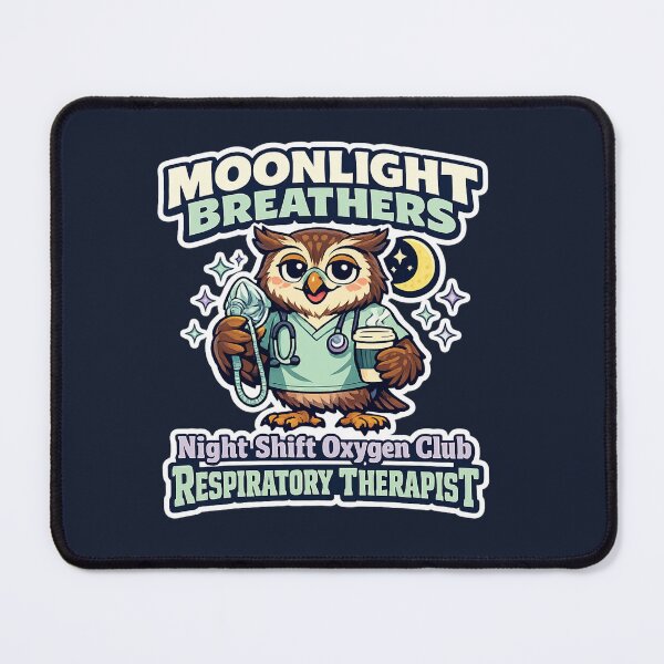 Item preview, Funny Owl Respiratory Therapist Night Shift Oxygen Club Retro Mascot Sticker | Moonlight Breathers RT Design designed and sold by ClinicalHubs.