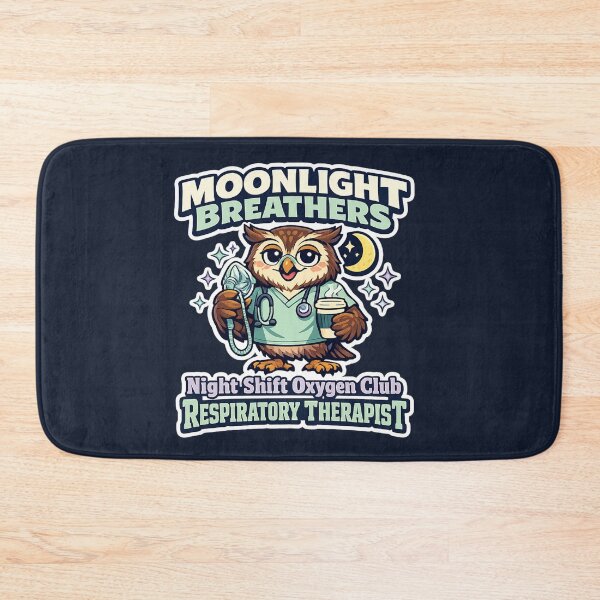 Item preview, Funny Owl Respiratory Therapist Night Shift Oxygen Club Retro Mascot Sticker | Moonlight Breathers RT Design designed and sold by ClinicalHubs.