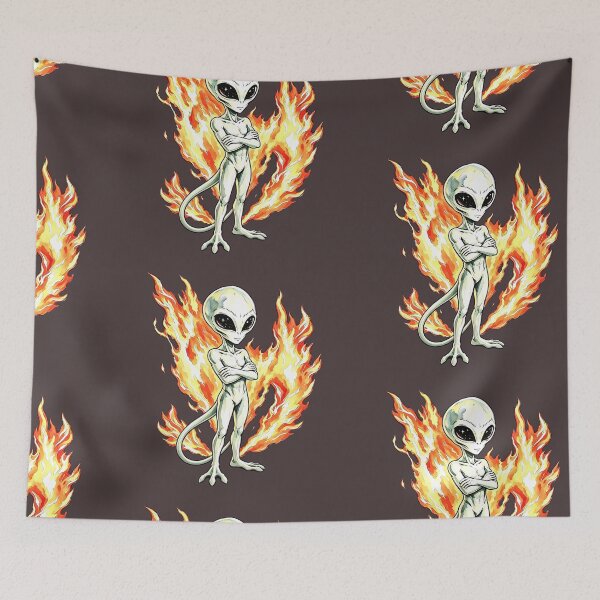 Item preview, Flaming Alien - Cool Space Creatures Design designed and sold by TeyArtWork.