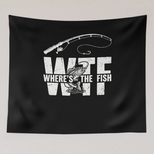 Item preview, Wtf Where's The Fish Funny Angler Fisherman Hobby designed and sold by SofenArt.