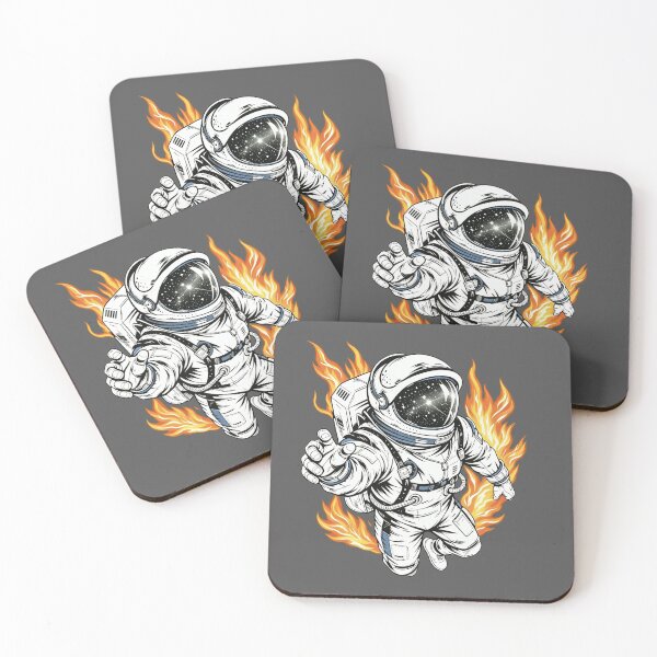 Item preview, Astronaut with Blazing Flames – Space Fantasy Art designed and sold by TeyArtWork.