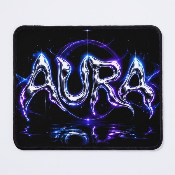 Item preview, Aura Liquid Chrome Glow Typography designed and sold by JalwaWear.