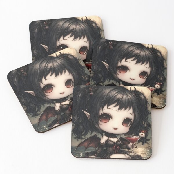 Item preview, Relaxing Vampire Ocean Float Summerween Gothic Beach Horror Art designed and sold by InkAndGloom.