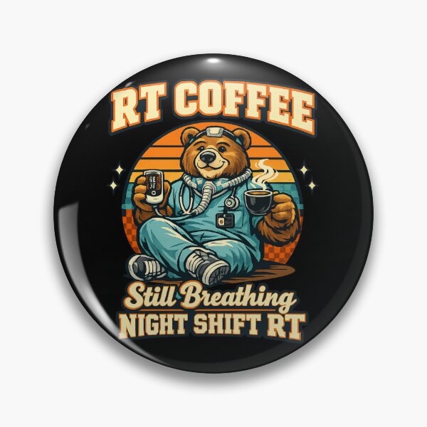 Item preview, Funny RT Coffee Bear Respiratory Therapist Night Shift Retro Mascot T-Shirt Gift designed and sold by ClinicalHubs.