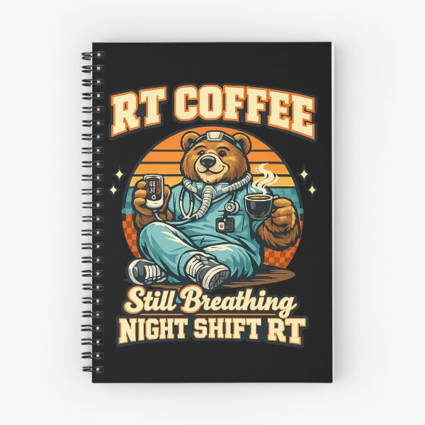 Item preview, Funny RT Coffee Bear Respiratory Therapist Night Shift Retro Mascot T-Shirt Gift designed and sold by ClinicalHubs.