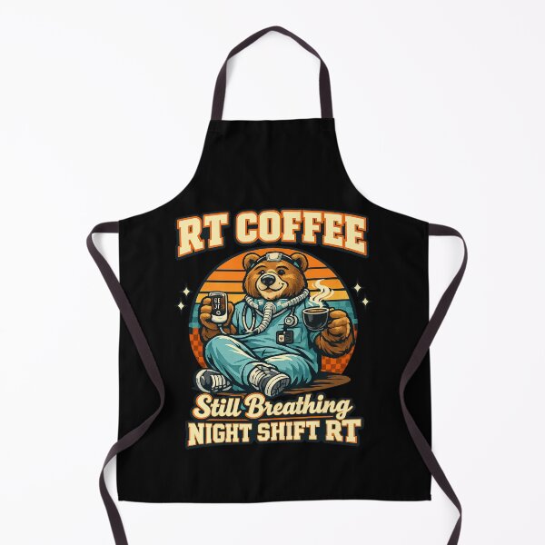 Item preview, Funny RT Coffee Bear Respiratory Therapist Night Shift Retro Mascot T-Shirt Gift designed and sold by ClinicalHubs.