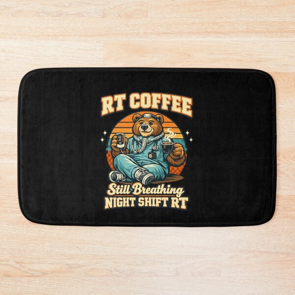 Item preview, Funny RT Coffee Bear Respiratory Therapist Night Shift Retro Mascot T-Shirt Gift designed and sold by ClinicalHubs.