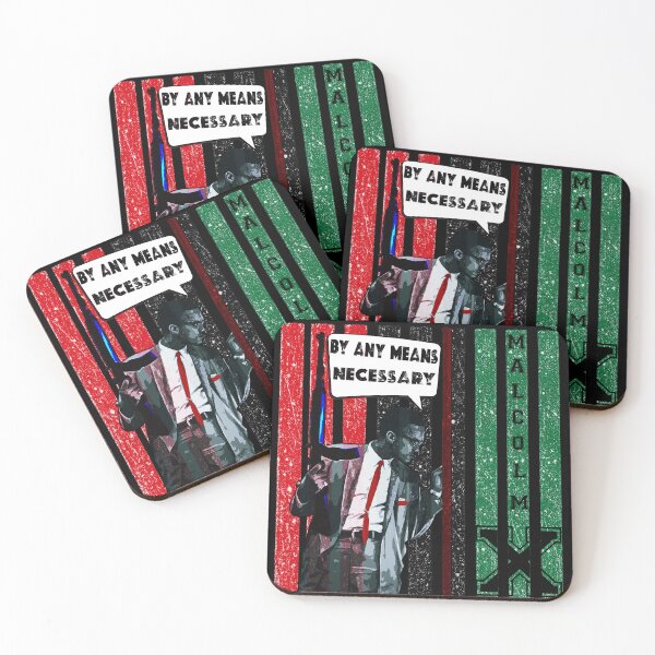 Item preview, Malcolm X By Any Means Necessary - Pan African Flag Colors Black Power Revolutionary Art designed and sold by Youngkev-arts.