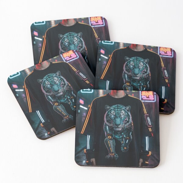 Item preview, Cybernetic Tiger 2099 | Neon Techwear Sci-Fi Art designed and sold by Neo Tokio.