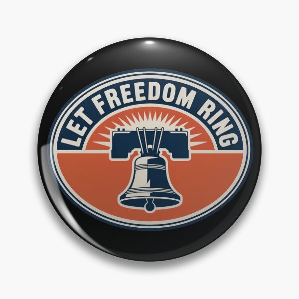 Item preview, Let Freedom Ring Retro Oval Patriotic designed and sold by OldGloryForge.
