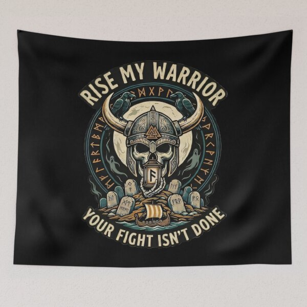 Item preview, Mythborn Saga: Rise My Warrior Viking Skull Runes designed and sold by Mythborn Saga.