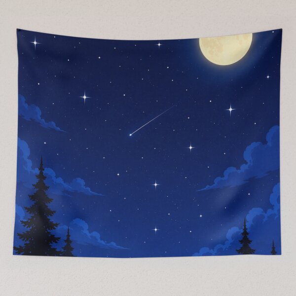 Item preview, Dreamy Moonlit Forest Night Sky designed and sold by POD Art Studio.