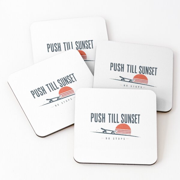 Item preview, Push Till Sunset Vintage Skateboard Design designed and sold by HBDStudio.