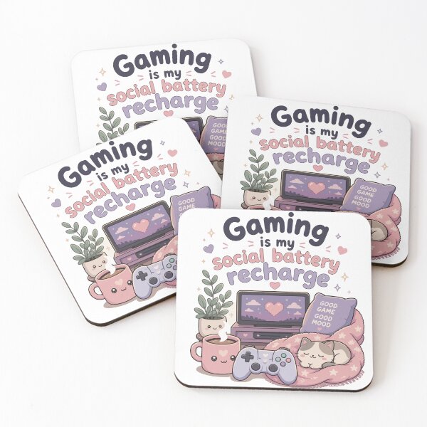 Item preview, Gaming Is My Social Battery Recharge | Cozy Kawaii Gamer Setup designed and sold by SarkisovaNune.
