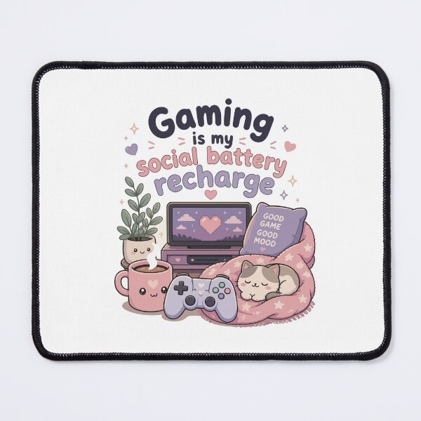 Item preview, Gaming Is My Social Battery Recharge | Cozy Kawaii Gamer Setup designed and sold by SarkisovaNune.