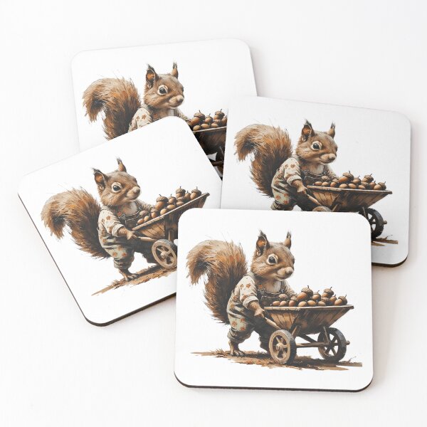 Item preview, Harvest Squirrel with Acorn Cart designed and sold by AQUILAKREO.