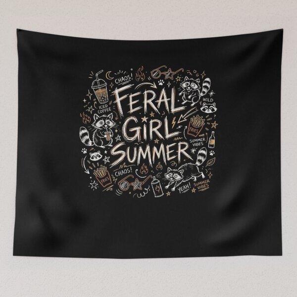 Item preview, Chaotic Feral Summer Raccoon Graphic designed and sold by snowry.