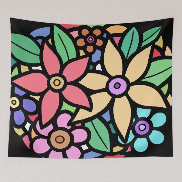 Item preview, Colorful Hand Drawn Floral Bouquet Art designed and sold by ubborn.