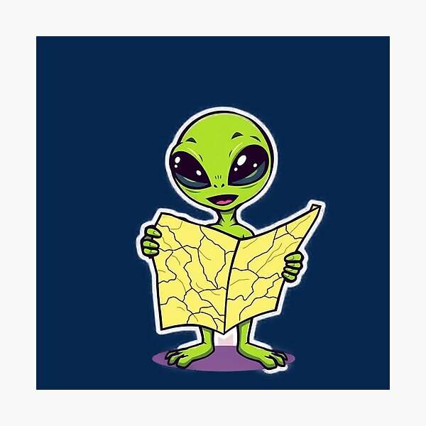 Item preview, Alien Lost in Car Sticker - Roadside Humor designed and sold by Tama-sirth.