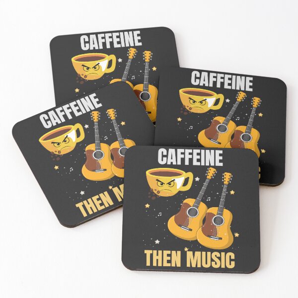 Item preview, Caffeine Then Music Funny Coffee And Guitar Lover Design designed and sold by Joyful-Pixel.