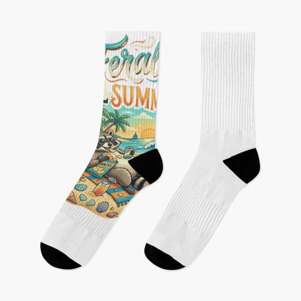 Item preview, Feral Summer Raccoon Beach Vacation Chillin designed and sold by snowry.